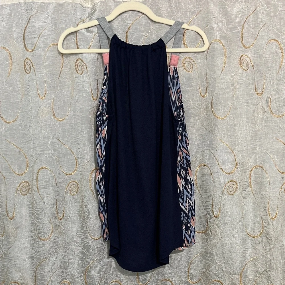 Xhilaration Geometric Tank Top - Navy and Pink - Picture 3 of 3